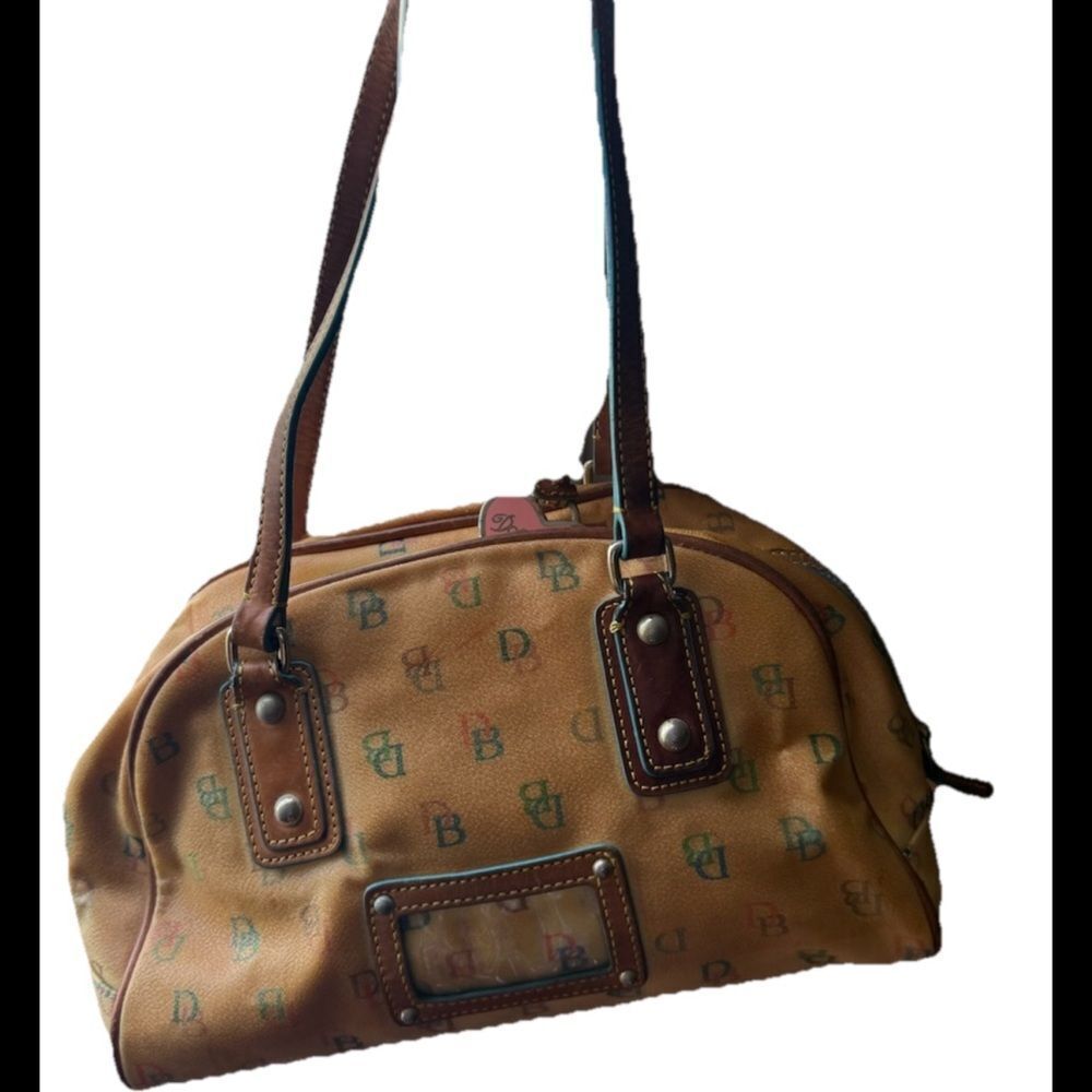 Dooney & Bourke Y2K Rainbow Signature Logo Monogram Satchel (yellowing PVC)